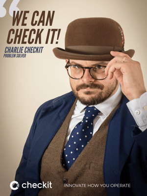 A sharply dressed problem solver named Charlie Checkit